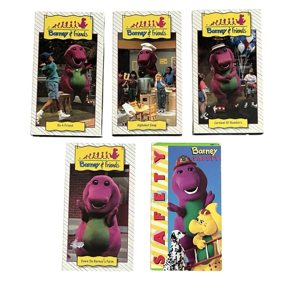 Barney & Friends VHS Lot Barney's Farm Alphabet Soup Be A Friend Carnival Number
